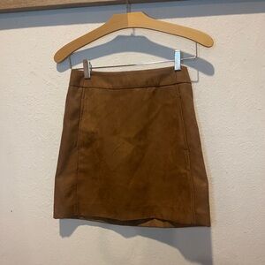 J. Crew Tan Faux Suede Mini Skirt with pockets and lined size 0